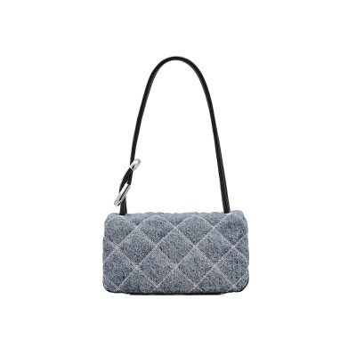 THE QUILTED DENIM MINI DUAL SHOULDER BAG